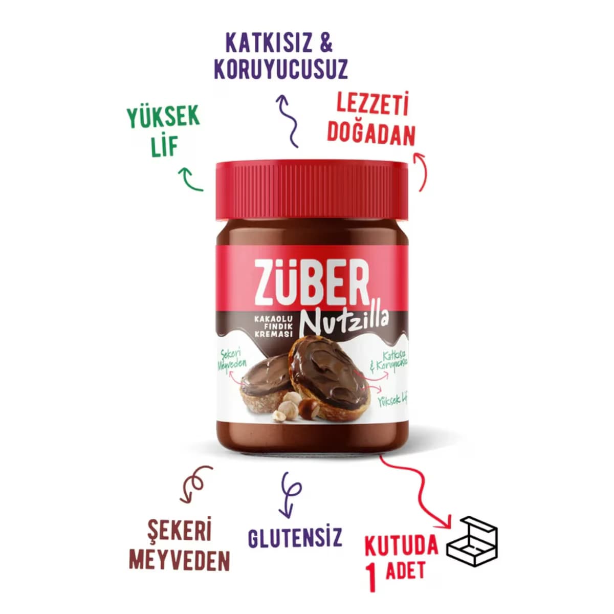 Zuber Nutzilla Kakolu Fındık Kreması 315 gr 2