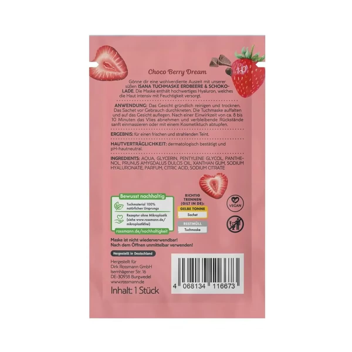 Isana Kağıt Maske Choco Berry Dream 2
