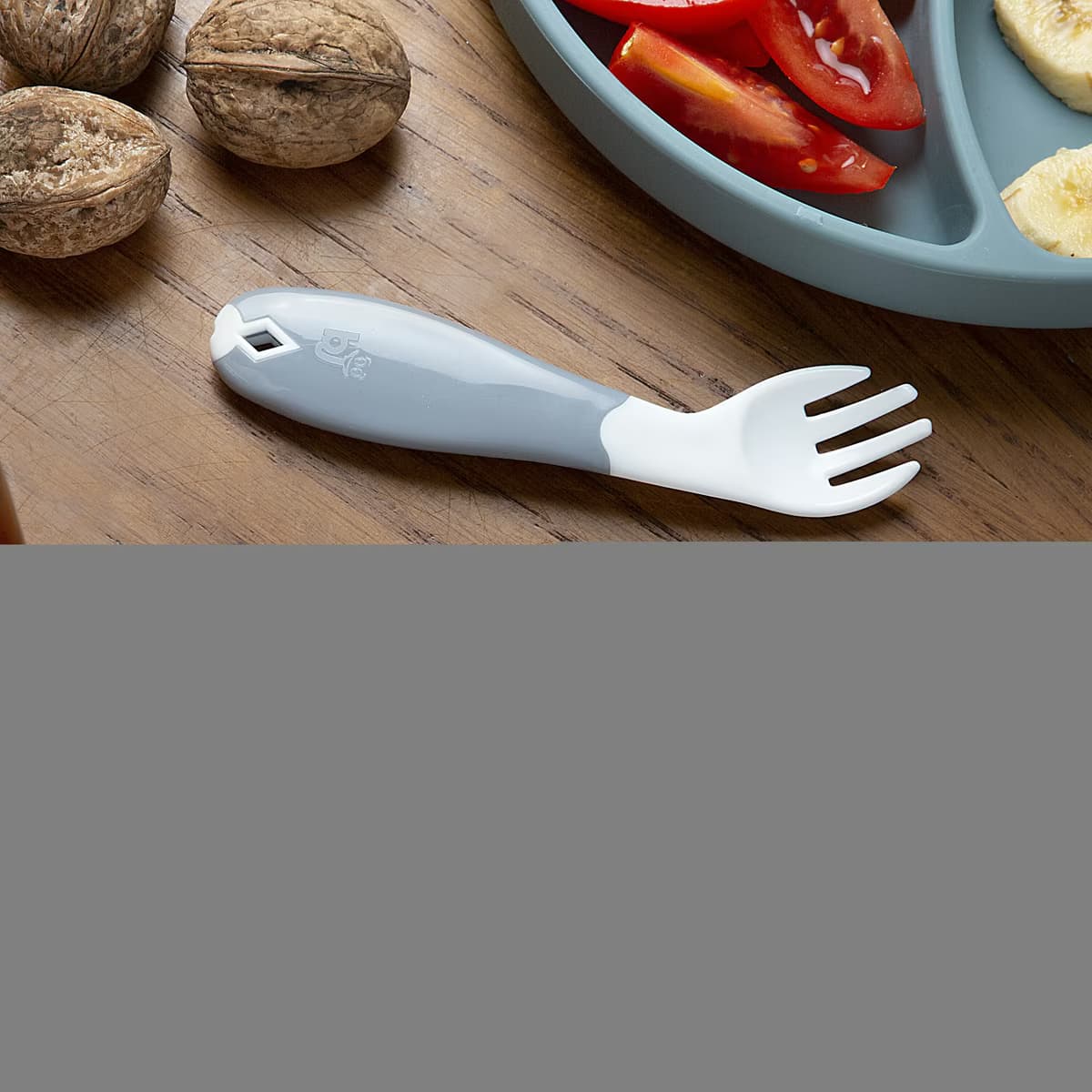 Babyjem Açılı Mama Kaşık Çatal Takımı Beyaz 2