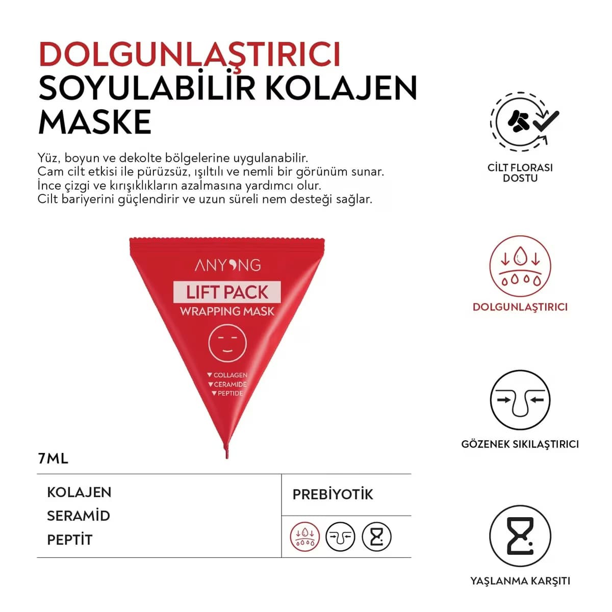 Anyong Yüz Maskesi Soyulabilir Kolajen 7 ml 2