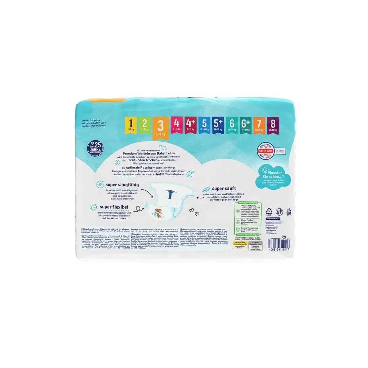 Babydream Bebek Bezi Premium 3 Beden 43'lü 2