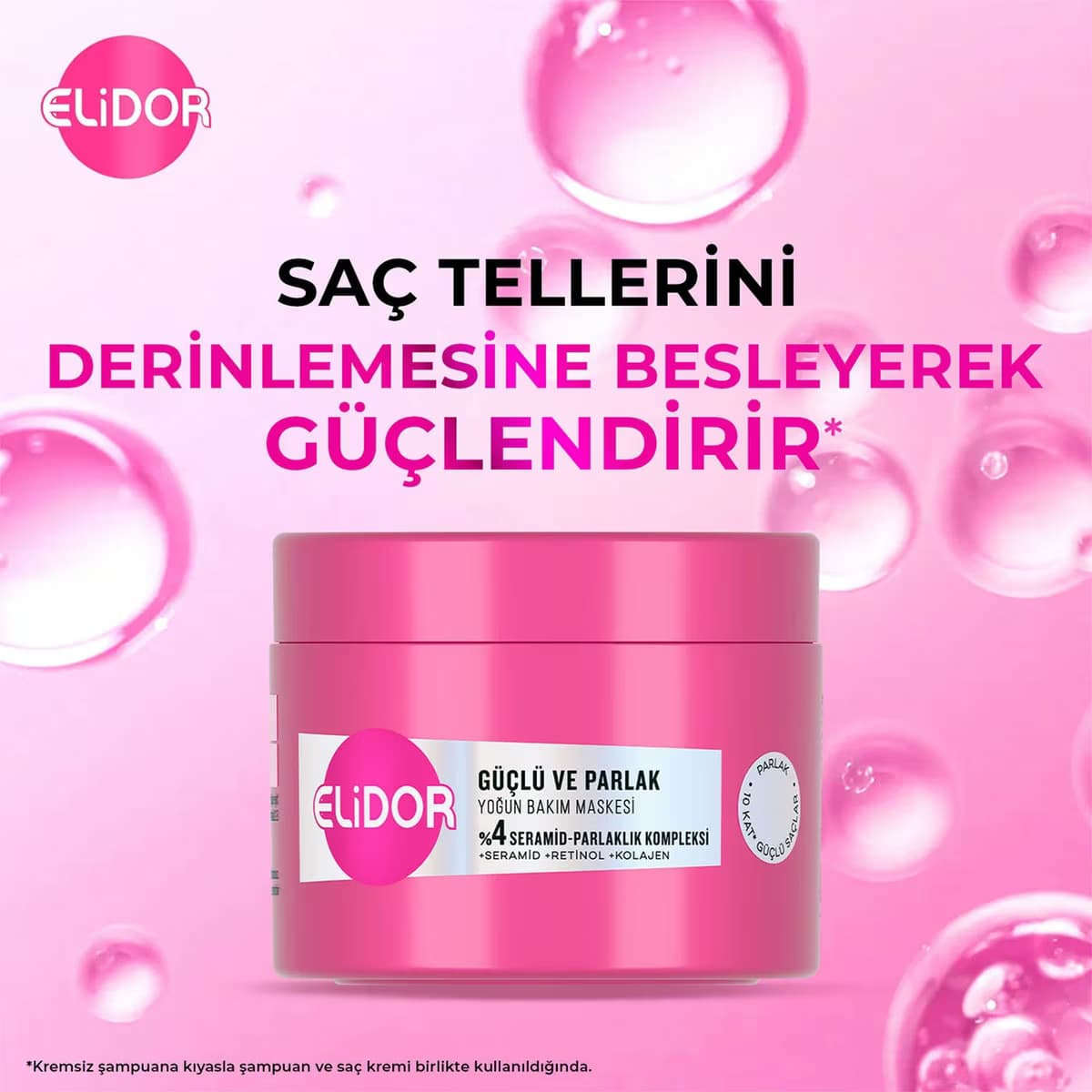 Elidor Saç Maskesi Güçlü Parlak 220 ml 4