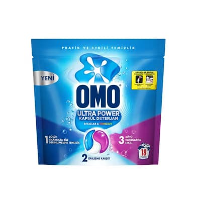 Omo Ultra Power Çamaşır Detarjanı Kapsül 18'li