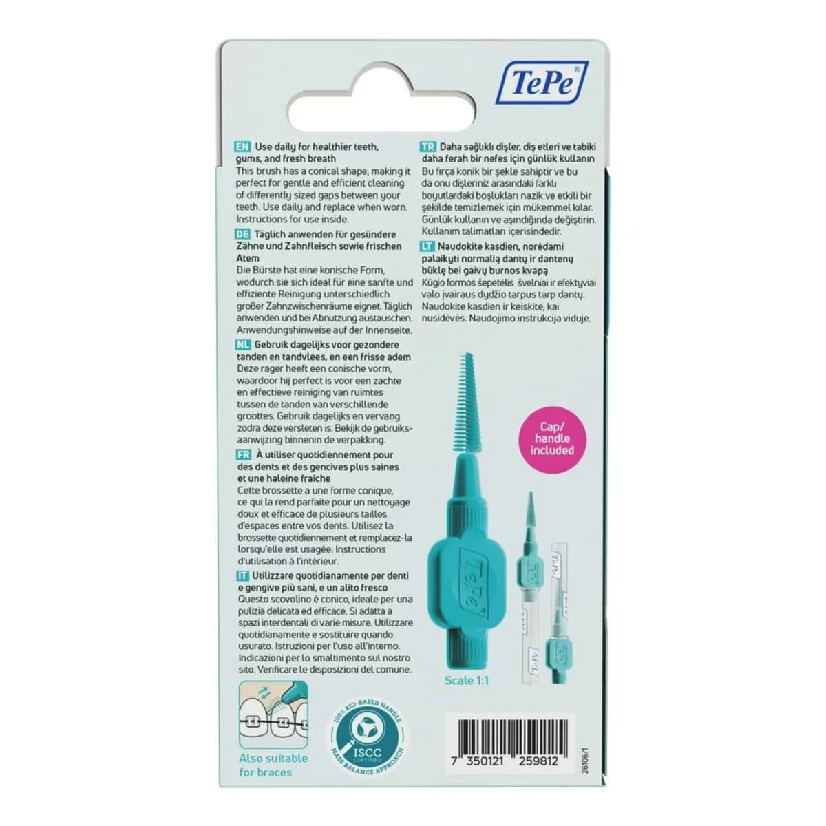 Tepe Arayüz Fırçası Easyfit S-M 6'lı 2