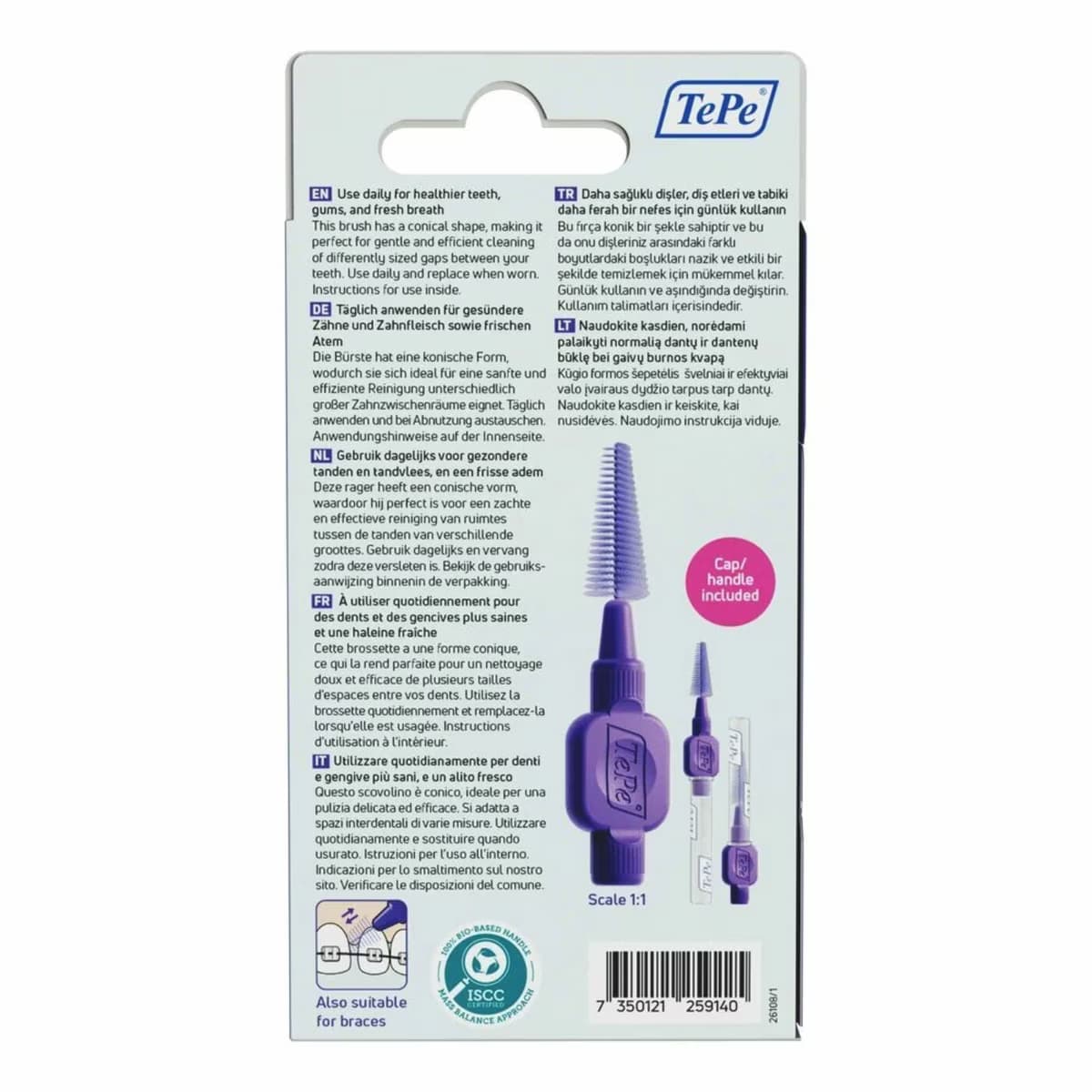 Tepe Arayüz Fırçası Easyfit M-L 6'lı 2