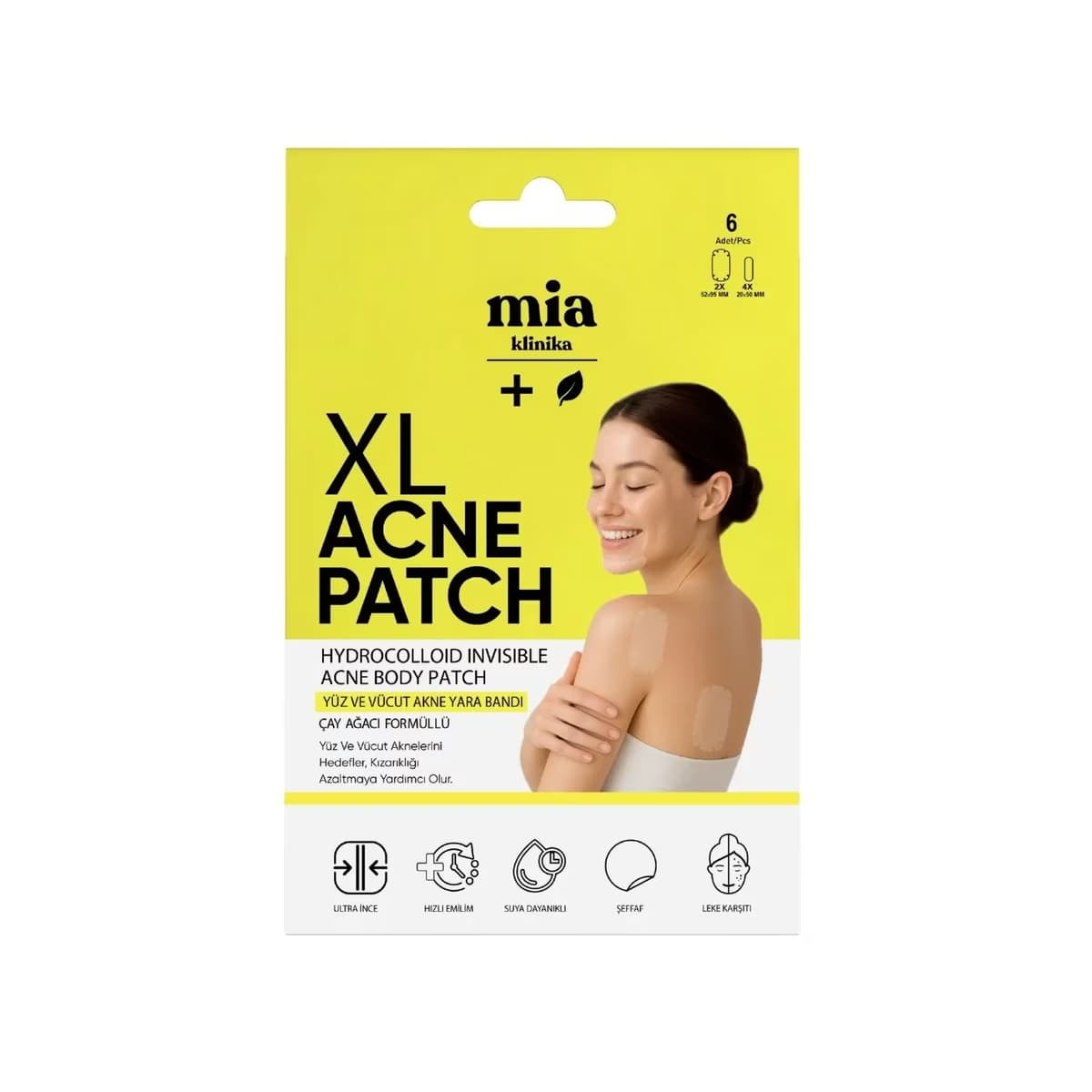 Mia Klinika XL Yüz ve Vücut Akne Bandı 6'lı
