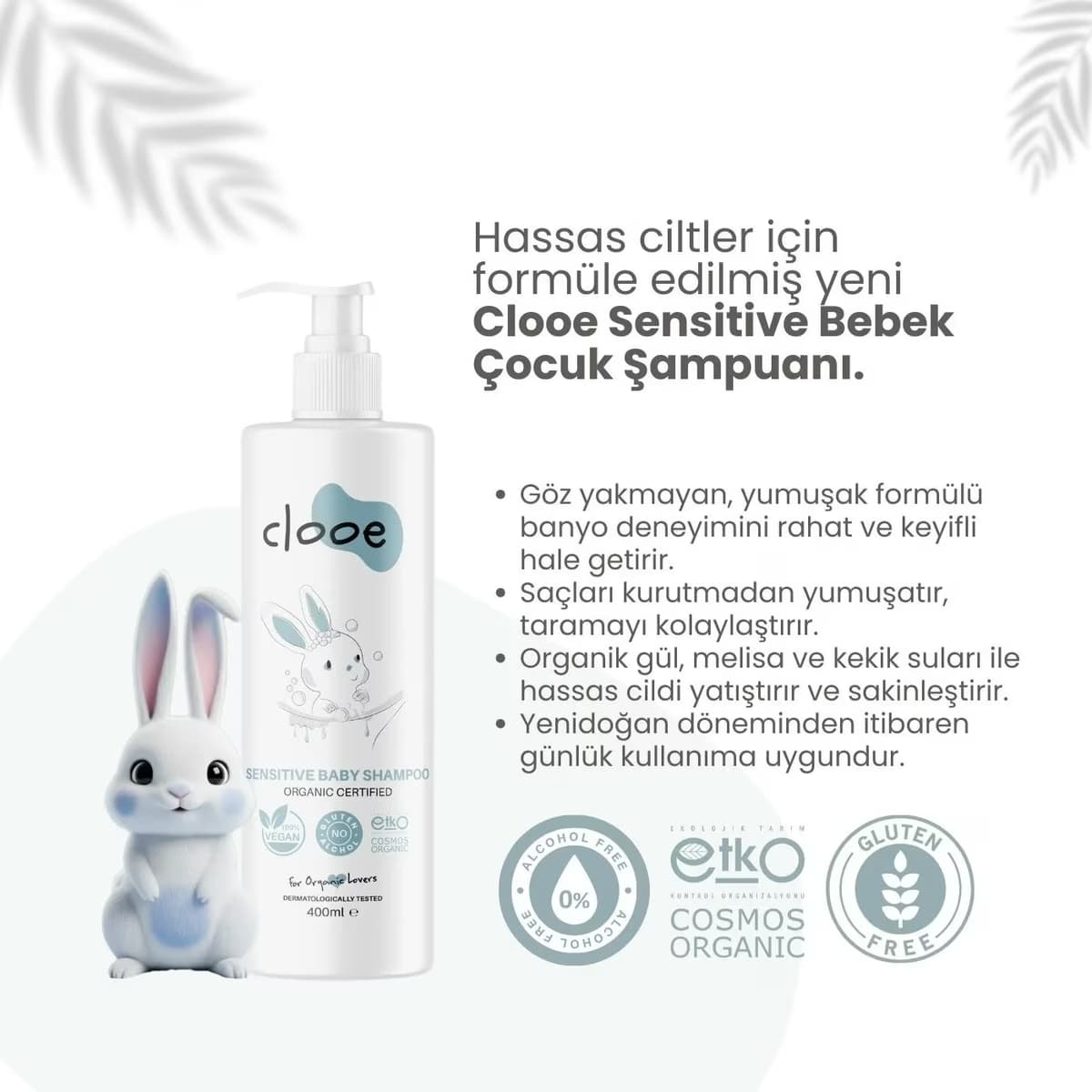 Clooe Bebek Şampuanı Organik Sensitive 400 ml 2