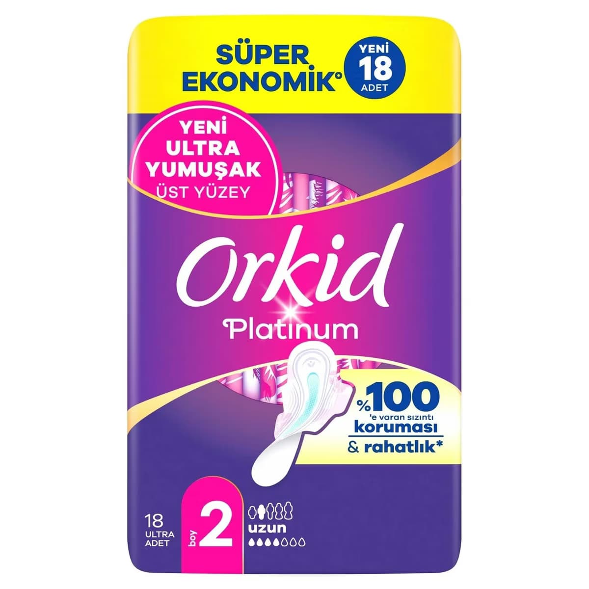 Orkid Hijyenik Ped Platinum Uzun 18 Adet 2