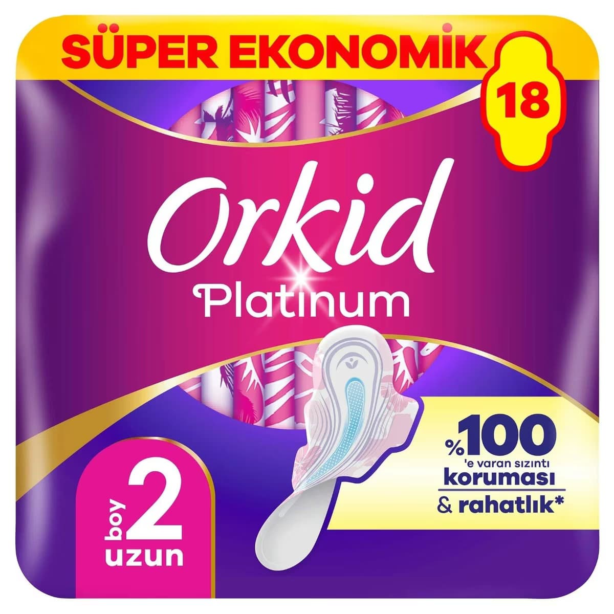 Orkid Hijyenik Ped Platinum Uzun 18 Adet