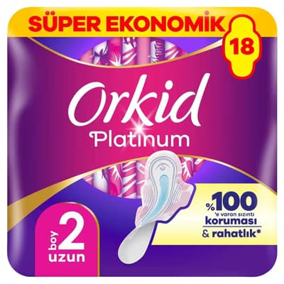 Orkid Hijyenik Ped Platinum Uzun 18 Adet