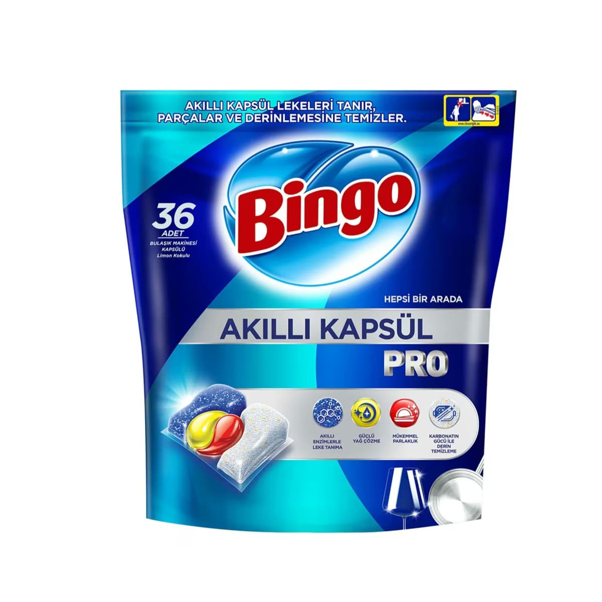 Bingo Pro Akıllı Bulaşık Kapsülü 36'lı