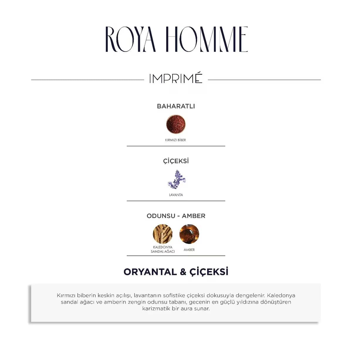Imprime Roya Homme EDP Erkek Parfüm, 50 ml 5