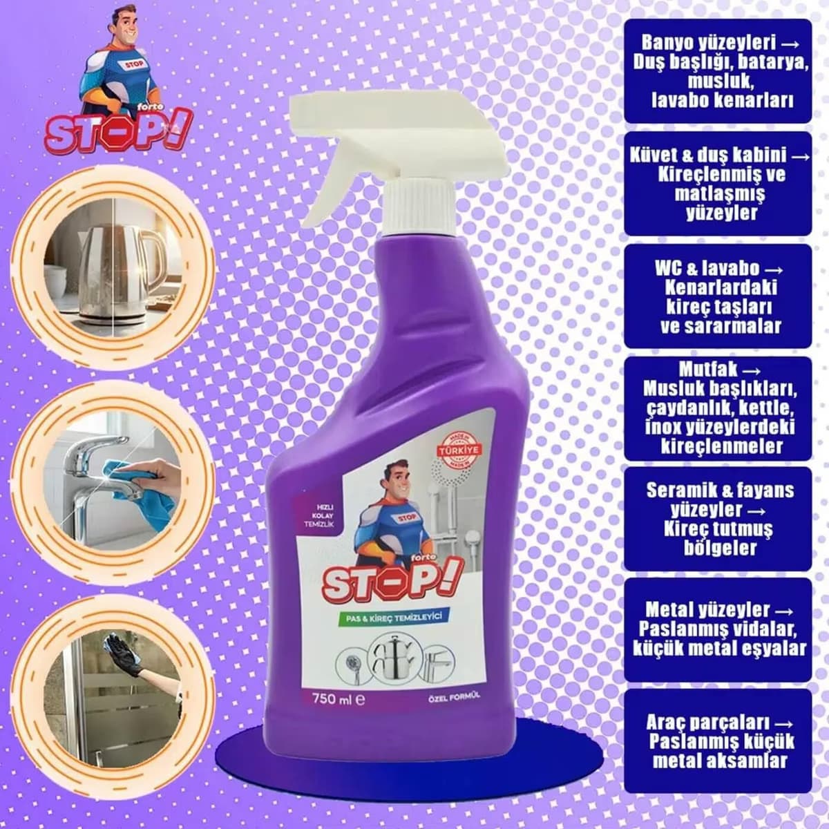 Stop Forte Pas ve Kireç Temizleyici, 750 ml 2