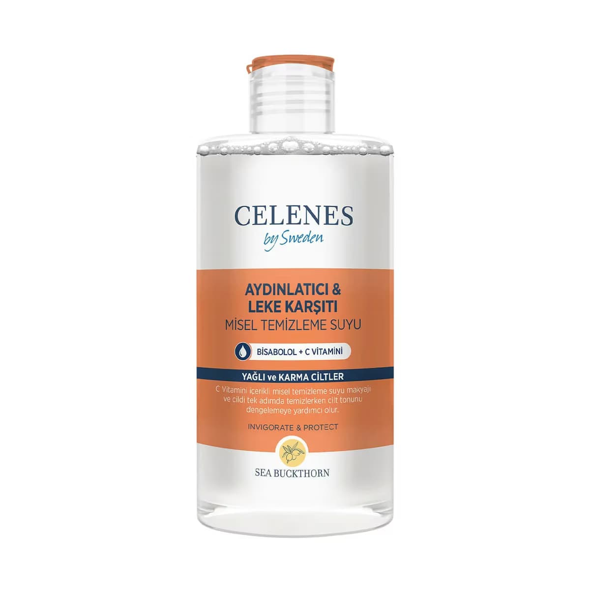 Celenes Sea Buckthorn Misel Temizleme Suyu Yağlı ve Karma Ciltler, 400 ml