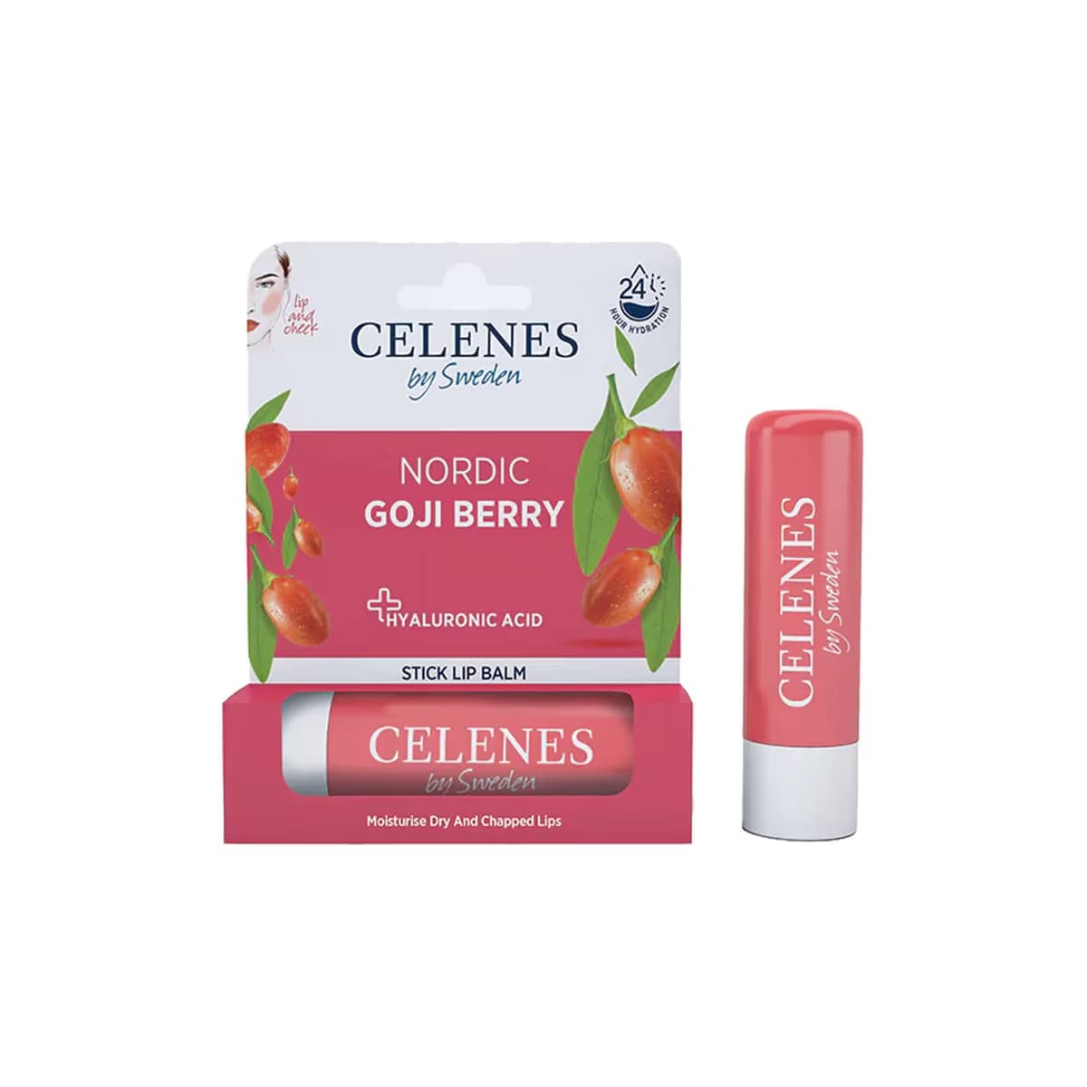 Celenes Nordic Goji Berry Stick Lip Balm Lip & Cheek, 4.8 gr