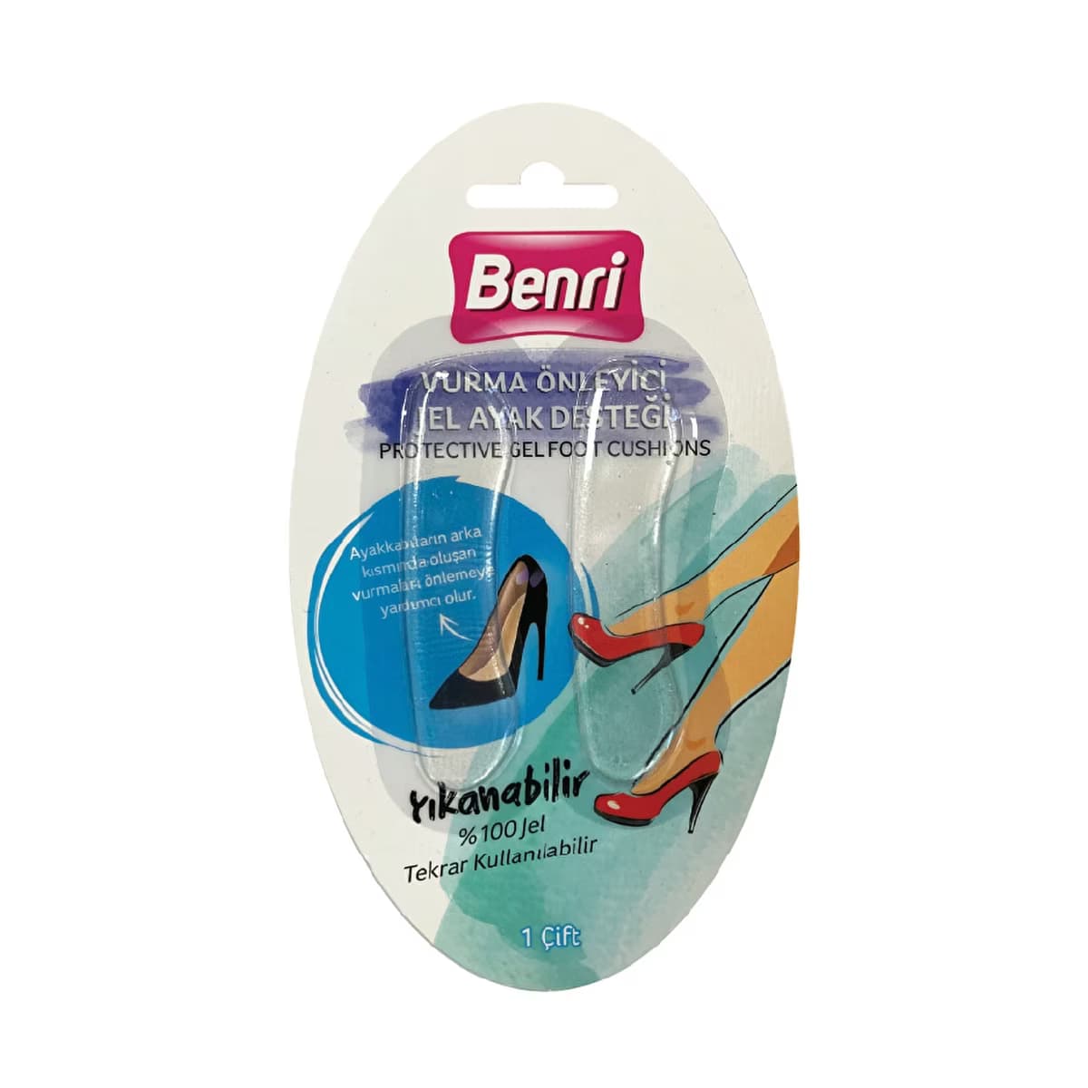 Benri Vurma Önleyici Jel Ped Uzun 1 Çift - Gratis