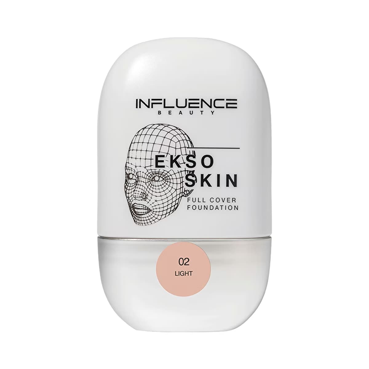 Influence Beauty Full Cover Fondöten Ekso Skin 02 Sand - High-Coverage Foundation for Flawless Complexion - Gratis