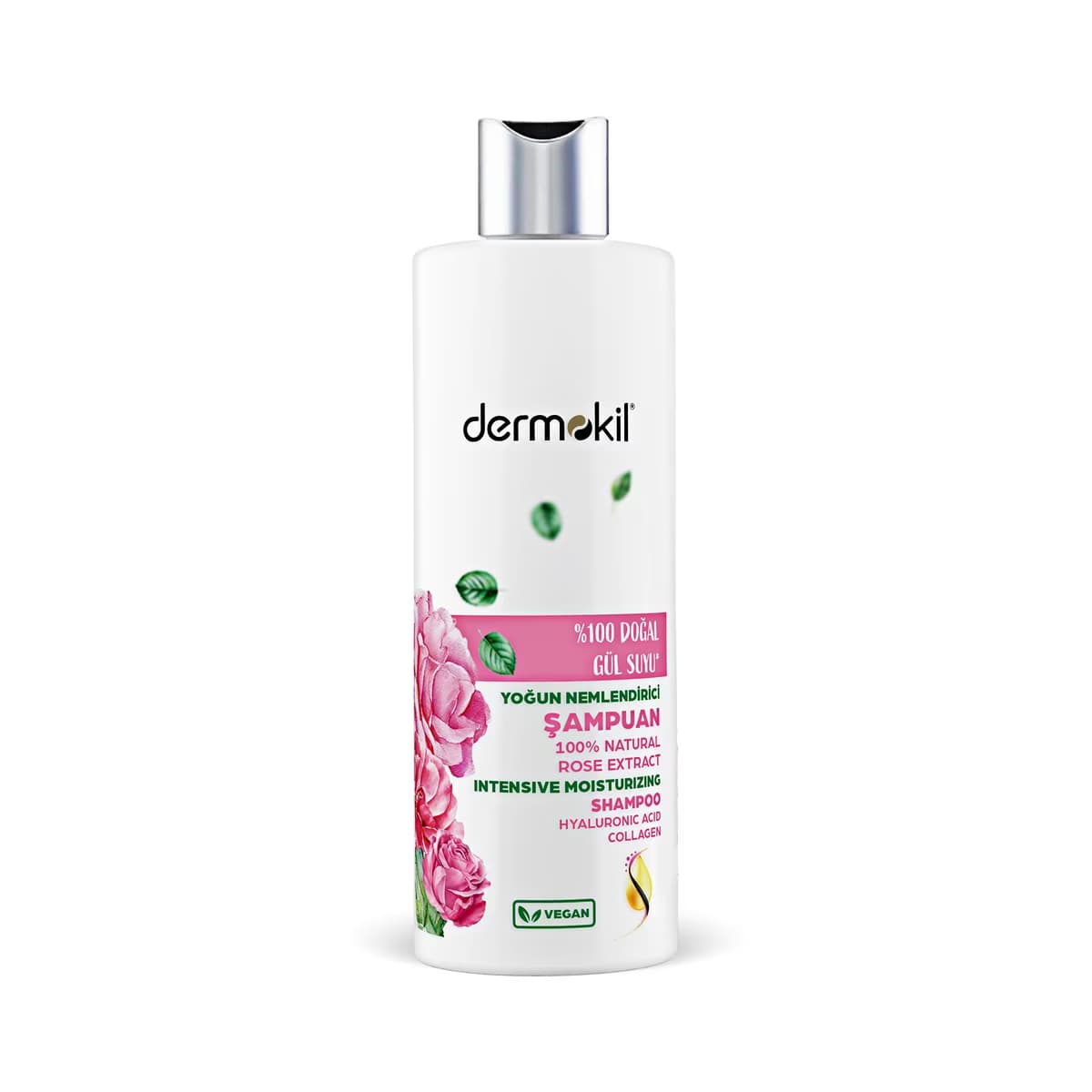Dermokil %100 Doğal Gül Suyu Özlü Yoğun Nemlendirici Şampuan 390 ml - Gratis