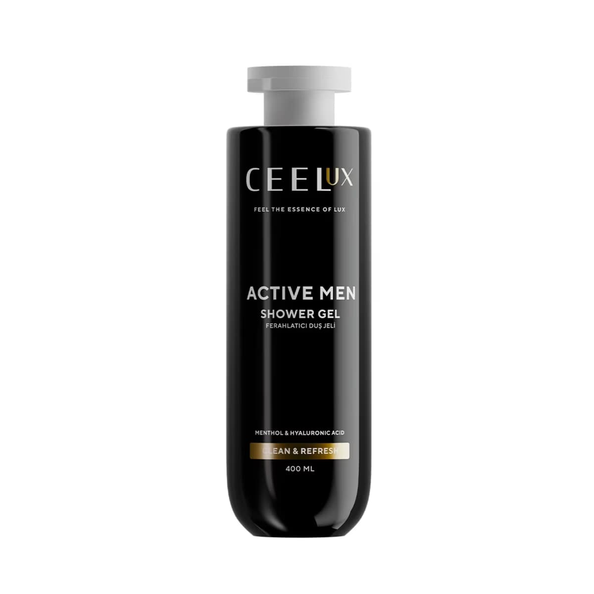 The Ceel Ceelux Active Men Menthol ve Hyalüronik Asit Ferahlatıcı Etkili Duş Bakım Jeli 400 ml - Gratis