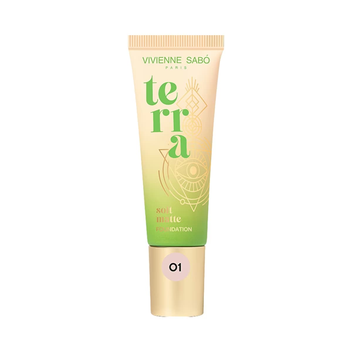 Vivienne Sabo Terra Matte Fondöten 01 Light Beige - Full Coverage & Shine-Free Finish - Gratis