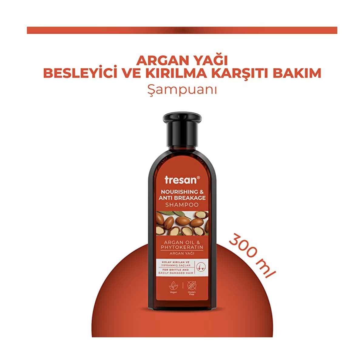 Tresan Argan Yağı & Phytokeratin Besleyici ve Kırılma Karşıtı Bakım Şampuanı 300 ml - Gratis