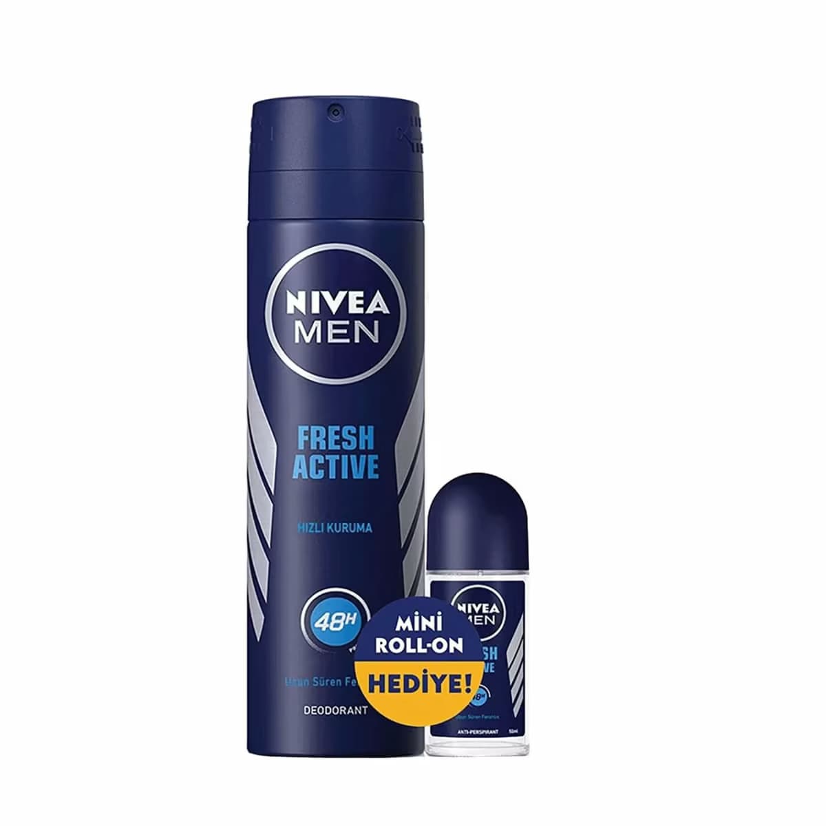 Nivea Men Fresh Active Deodorant 150 ml + Hediye Fresh Active Roll-On 25 ml