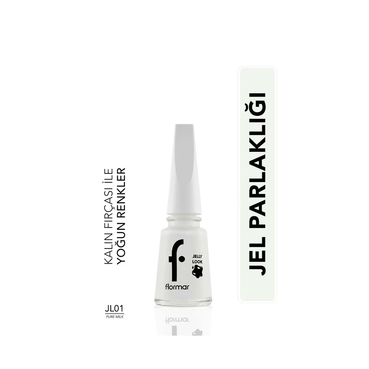 Flormar Jelly Look Yoğun Pigmentli ve Jel Görünümlü Oje JL01 Pure Milk - Gratis