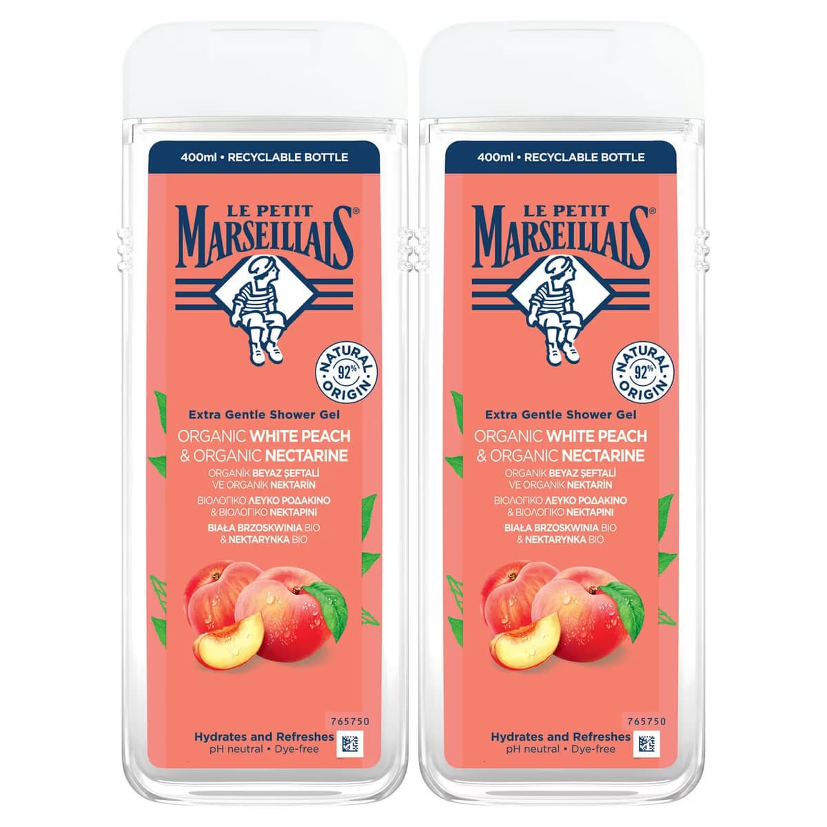 Le Petit Marseillais Duş Jeli Set Şeftali 400 ml 2'li