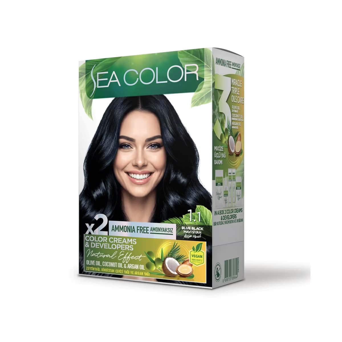 Sea Color Amonyaksız Saç Boyası 1.1 Mavi Siyah - Gratis
