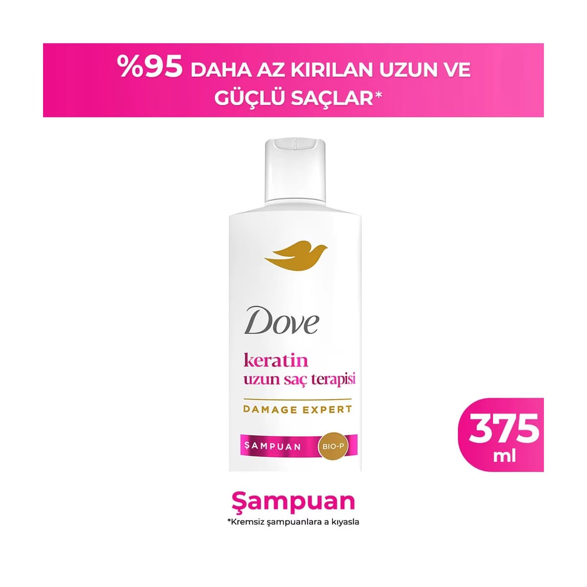 Dove Keratin Uzun Saç Terapisi Şampuan 375 ml - Gratis