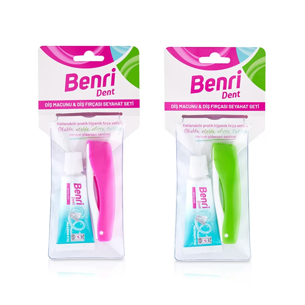 Benri Dent Diş Macunu & Diş Fırçası Seyahat Seti (Asortili) - Gratis