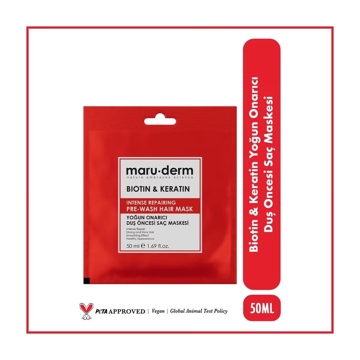 Maruderm Biotin & Keratin Yoğun Onarıcı Duş Öncesi Saç Maskesi 50 ml - Gratis