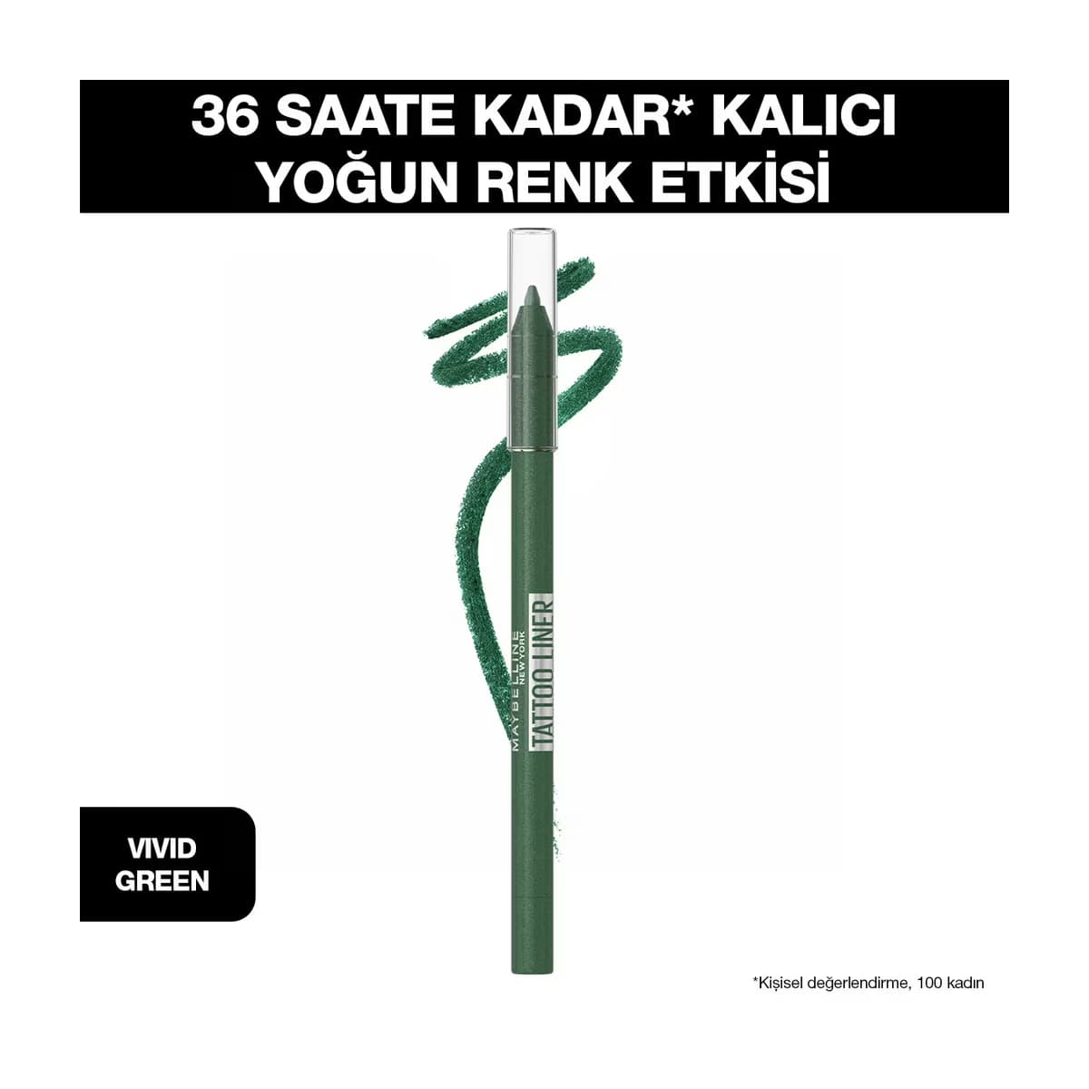 Maybelline New York Tattoo Liner Jel Göz Kalemi Vivid Green - Gratis