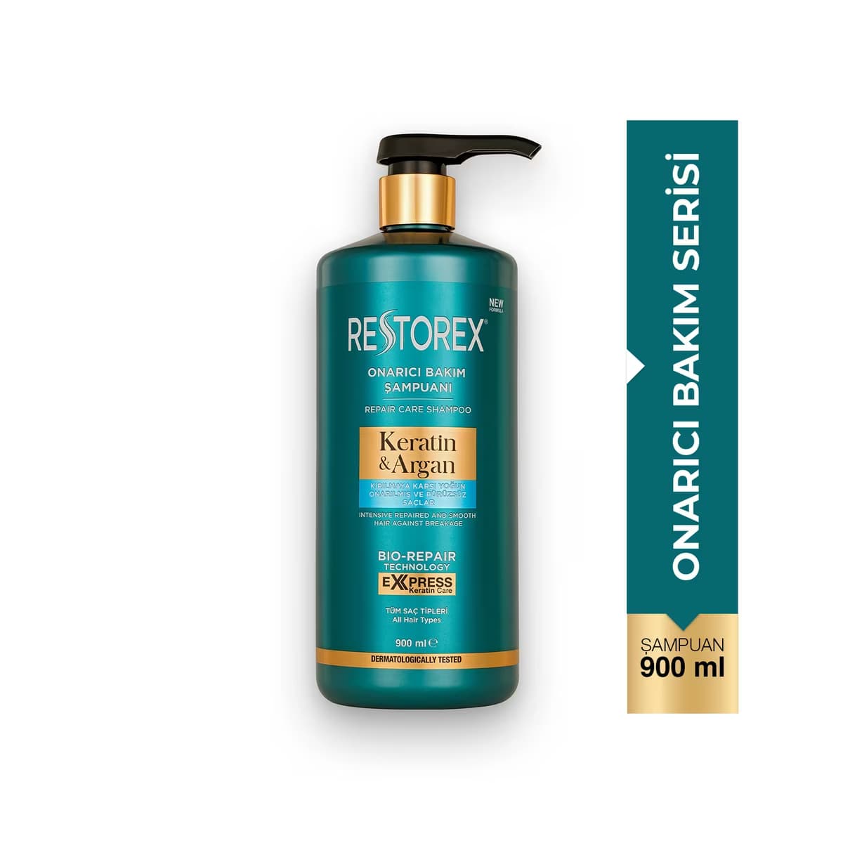 Restorex Keratin & Argan Onarıcı Saç Bakım Şampuanı 900 ml - Gratis