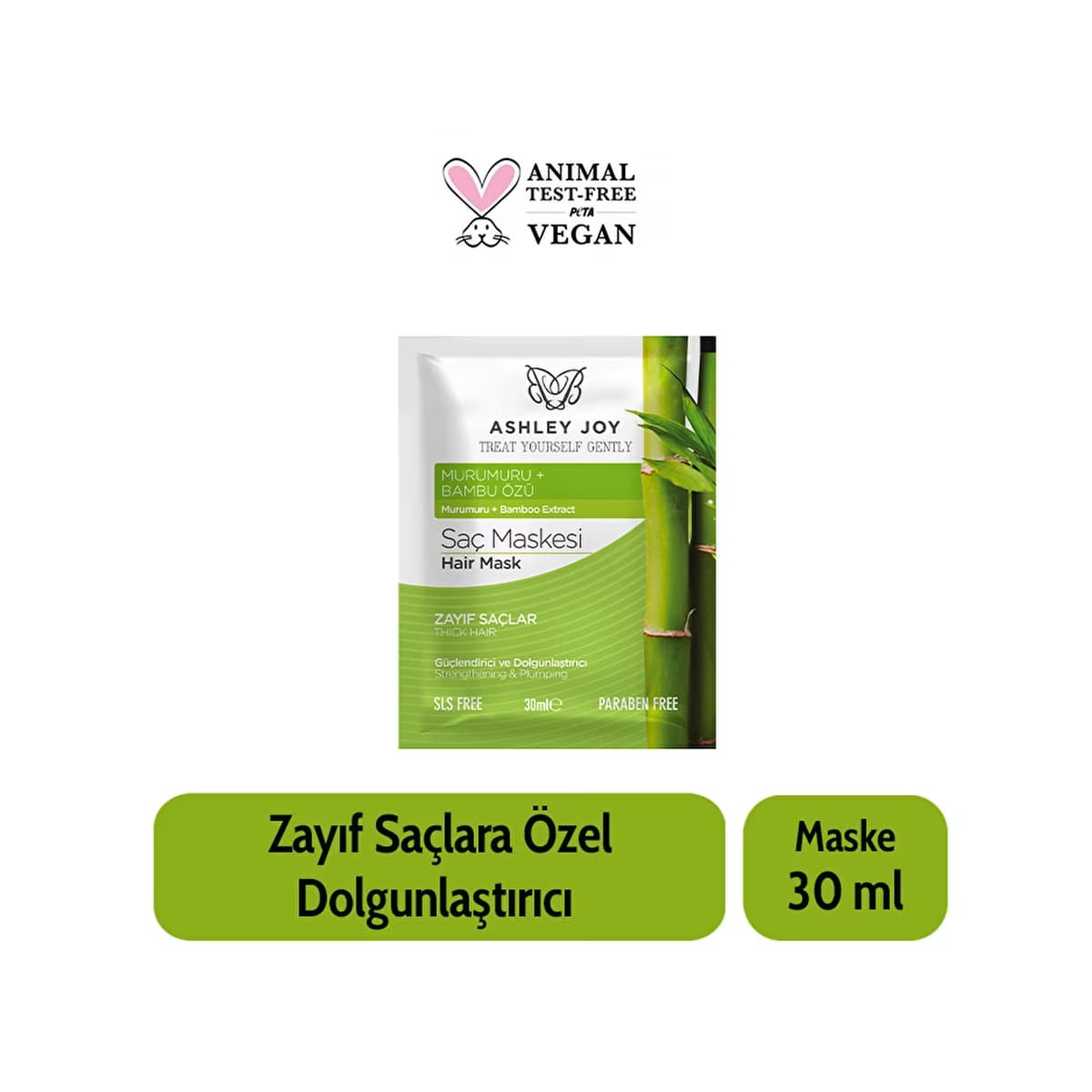 Ashley Joy Saç Maskesi Güçlendirici & Dolgunlaştırıcı 30 ml - Gratis