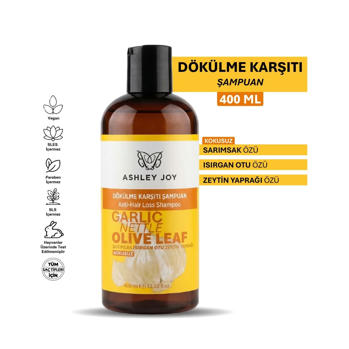 Ashley Joy Güçlendirici Dökülme Karşıtı Şampuan 400 ml - Gratis