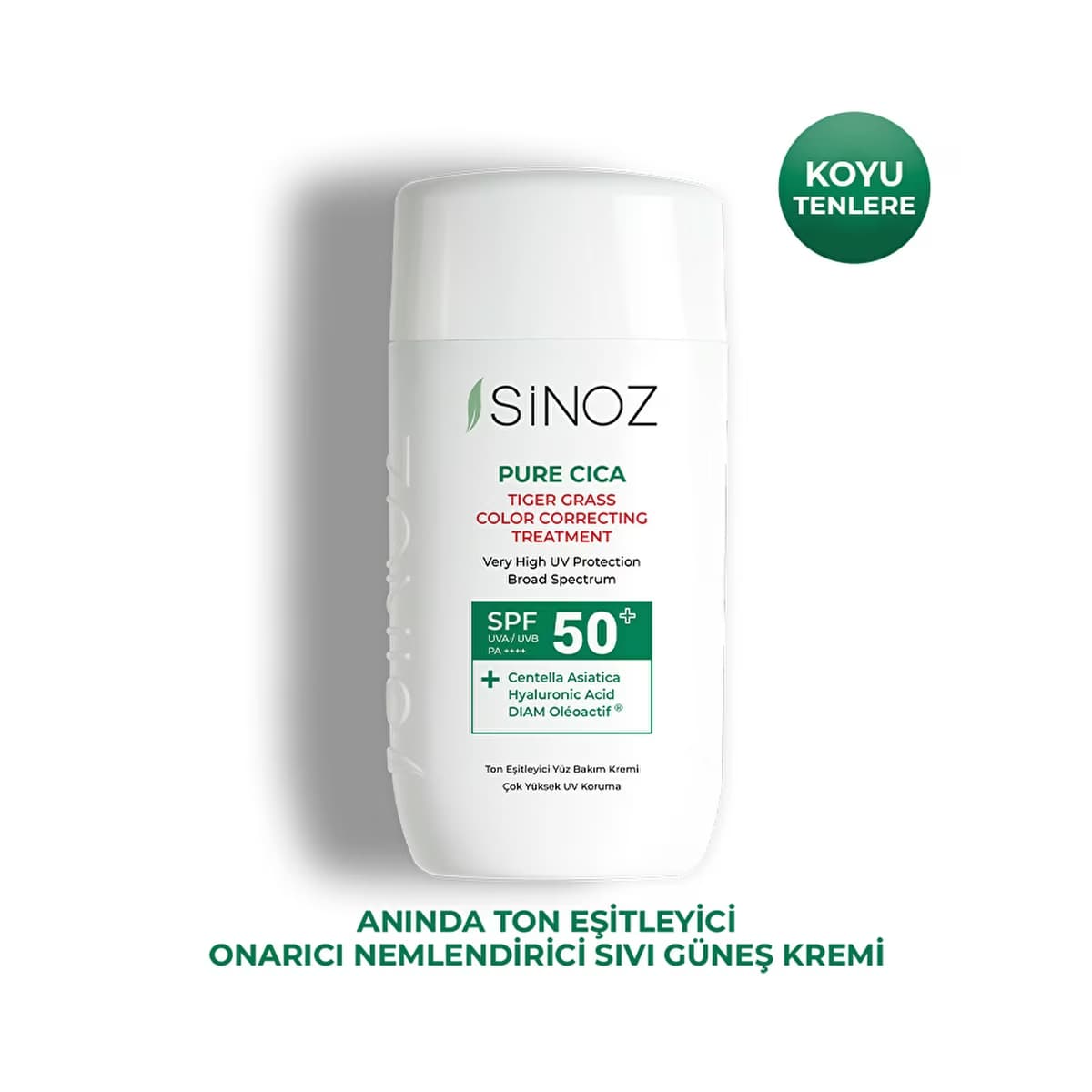 Sinoz Pure Cica Tiger Grass Ton Eşitleyici Sıvı Güneş Kremi SPF50+ 50 ml - Gratis