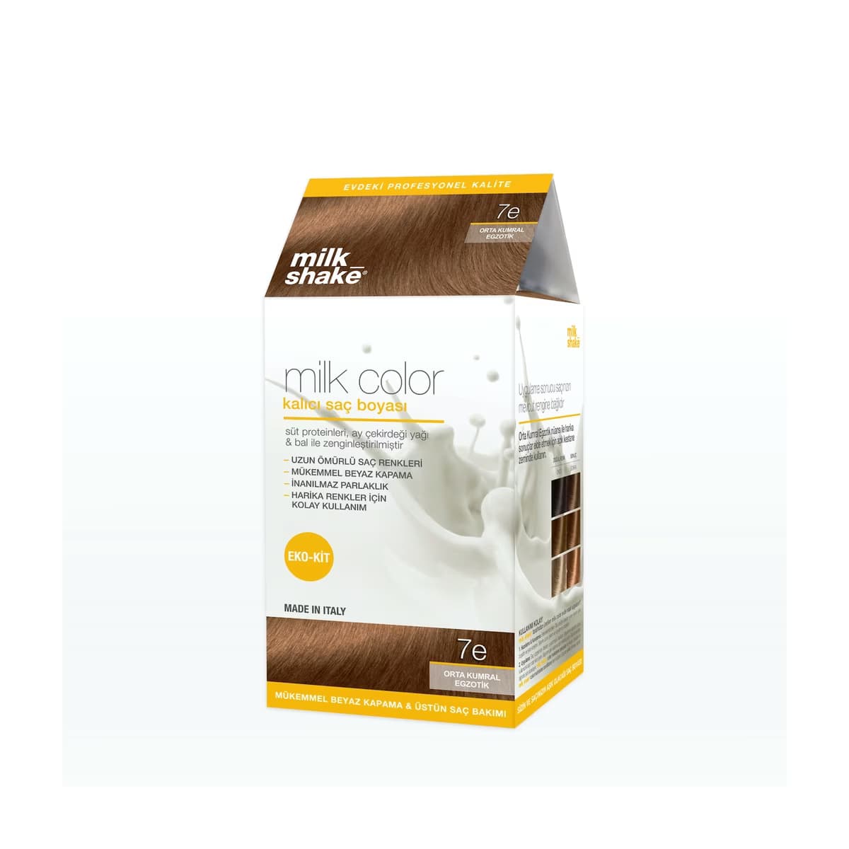 milk_shake Milk Color Eko Kalıcı Saç Boyası Seti 7E Orta Kumral Egzotik - Gratis