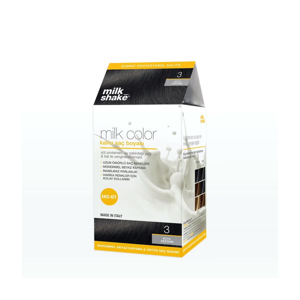 milk_shake Milk Color Eko Kalıcı Saç Boyası Seti 3 Koyu Kestane - Gratis