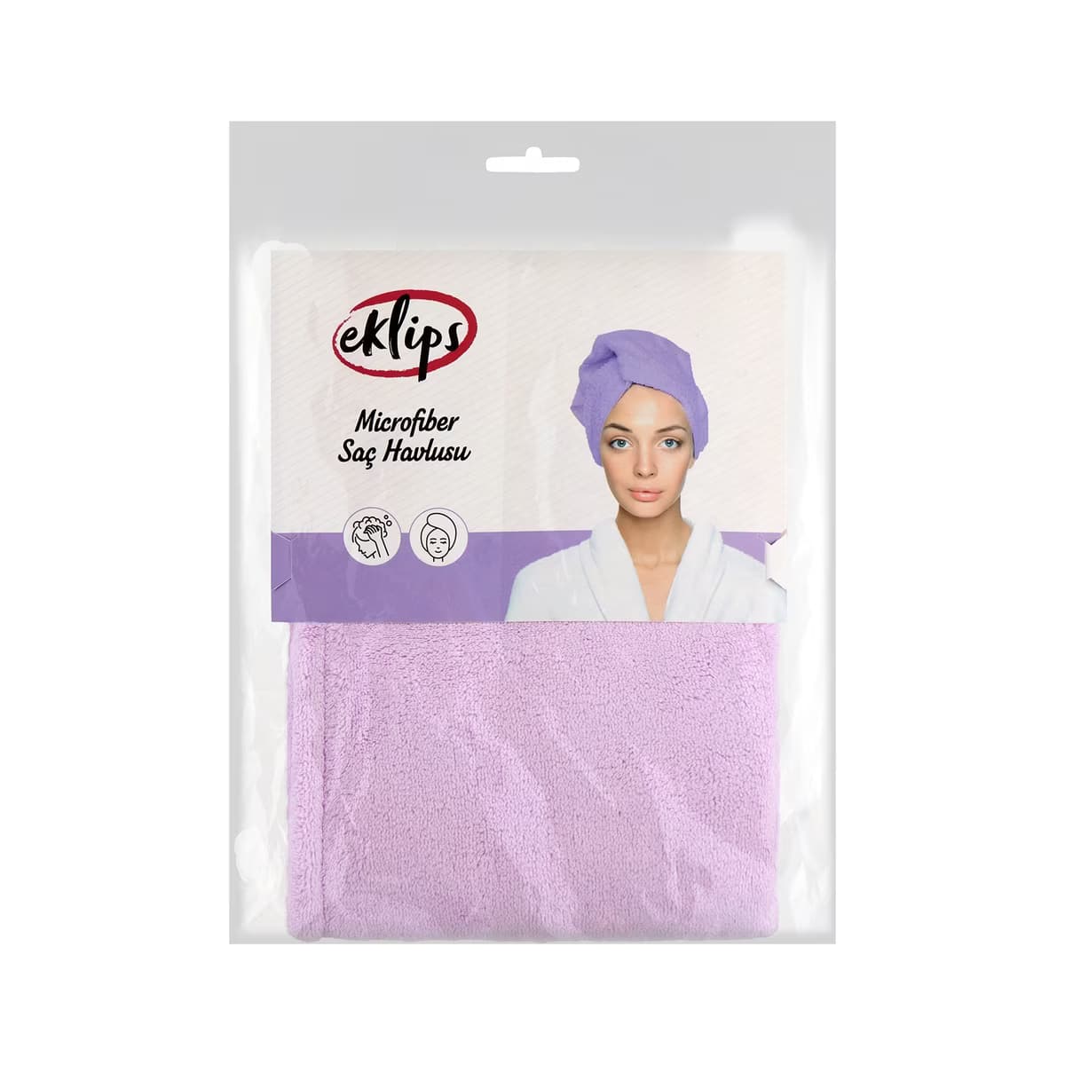 Eklips Lila Microfiber Saç Havlusu - Gratis
