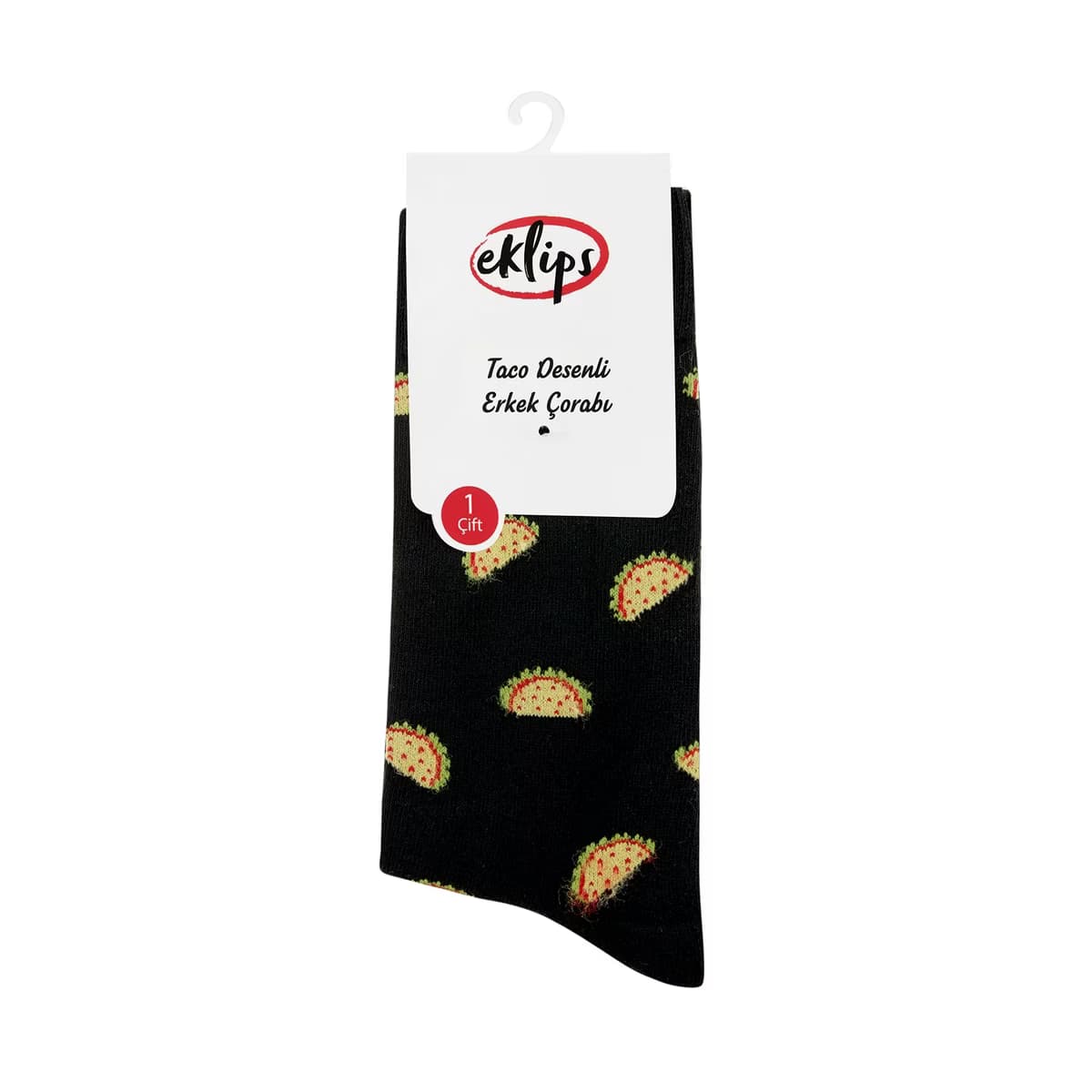 Eklips Taco Desenli Erkek Çorap - Gratis