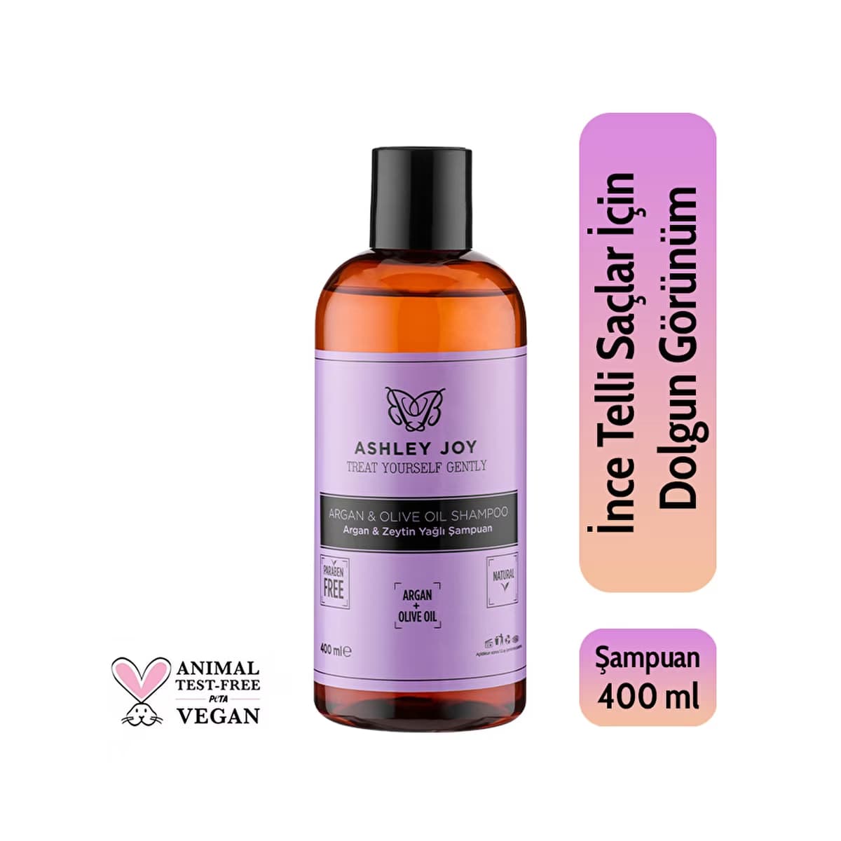 Ashley Joy Argan & Zeytinyağlı Şampuan 400 ml - Gratis