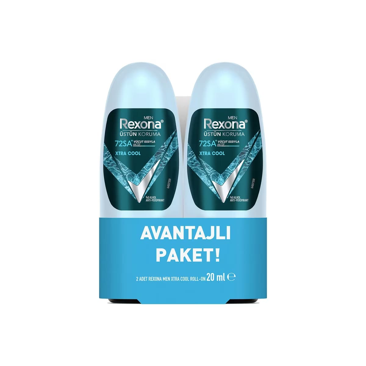 Rexona Men Xtra Cool Üstün Koruma Erkek Mini Roll On Deodorant 20 ml x 2 - Gratis