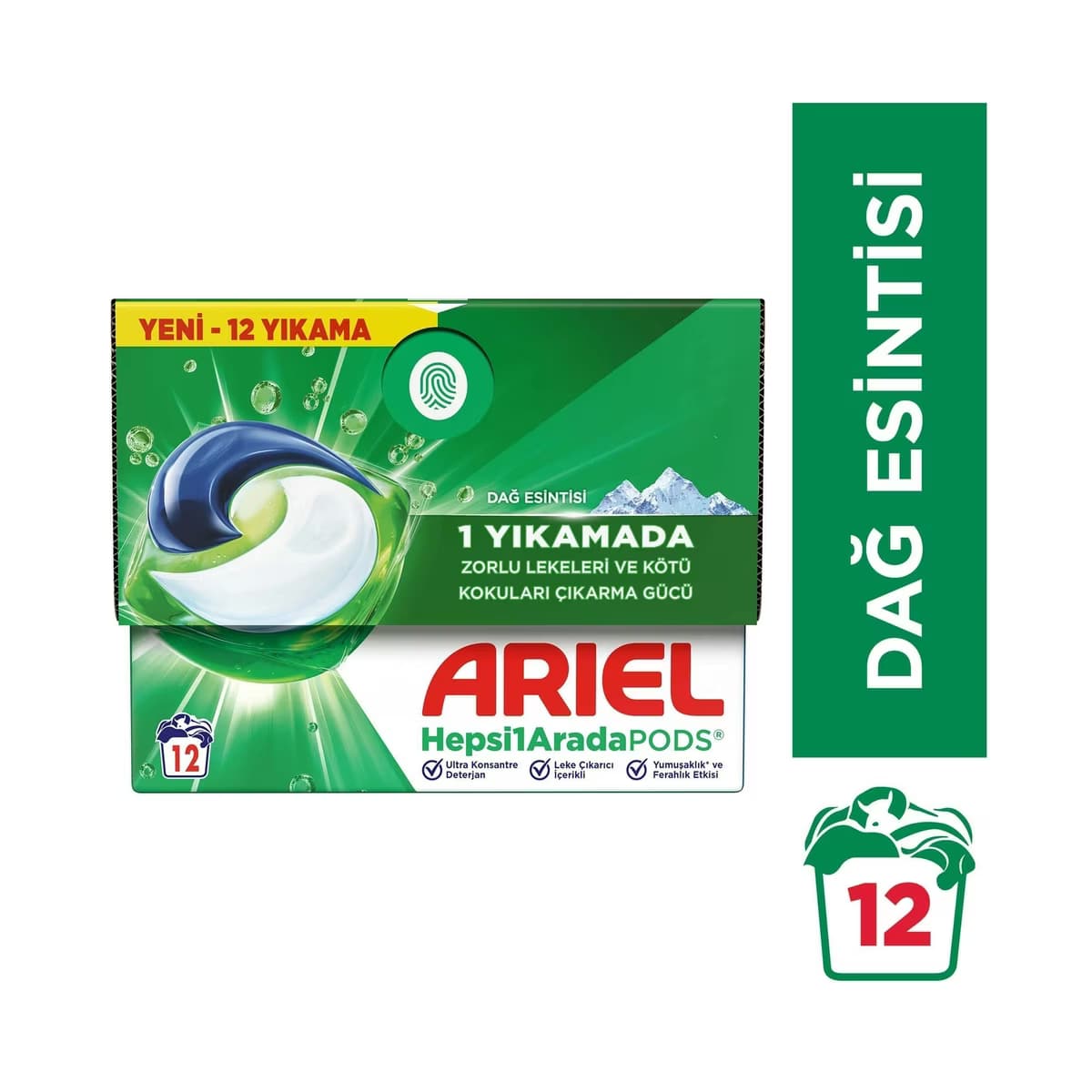 Ariel Hepsi 1 Arada PODS Kapsül Çamaşır Deterjanı Beyazlar ve Renkliler 12 Yıkama - Gratis