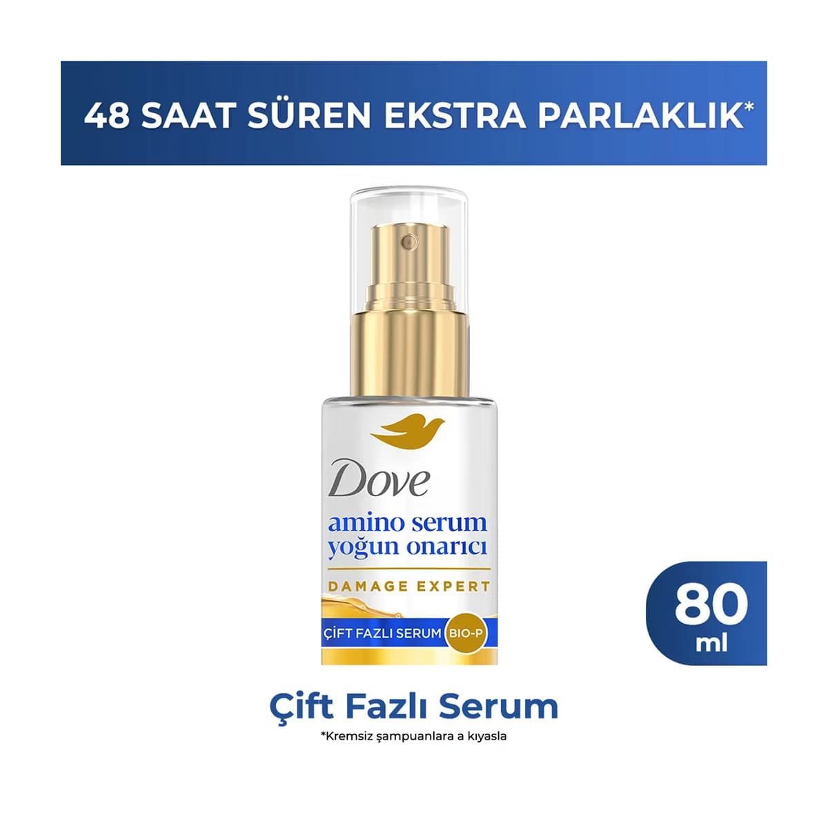 Dove Amino Serum Yoğun Onarıcı Çift Fazlı Saç Serumu 80 ml - Gratis