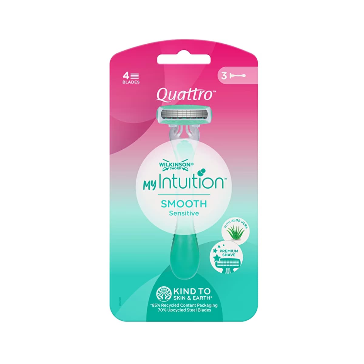 Wilkinson Sword Quattro Smooth Sensitive Kullan At Tıraş Bıçağı 3’lü - Gratis