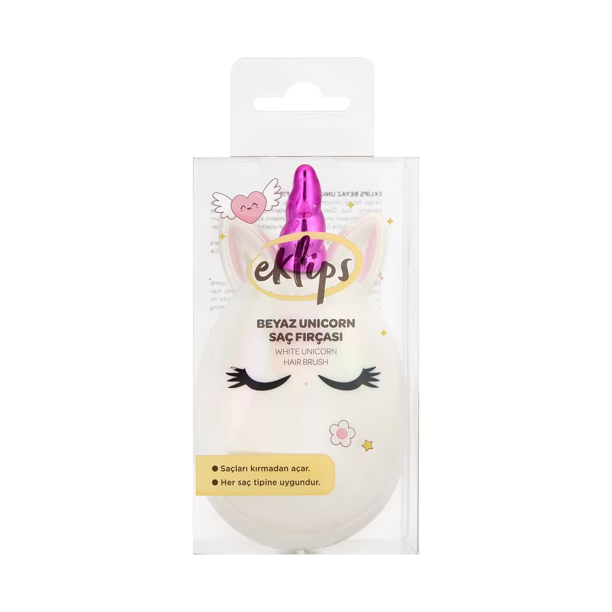 Eklips Beyaz Unicorn Saç Fırçası - Gratis