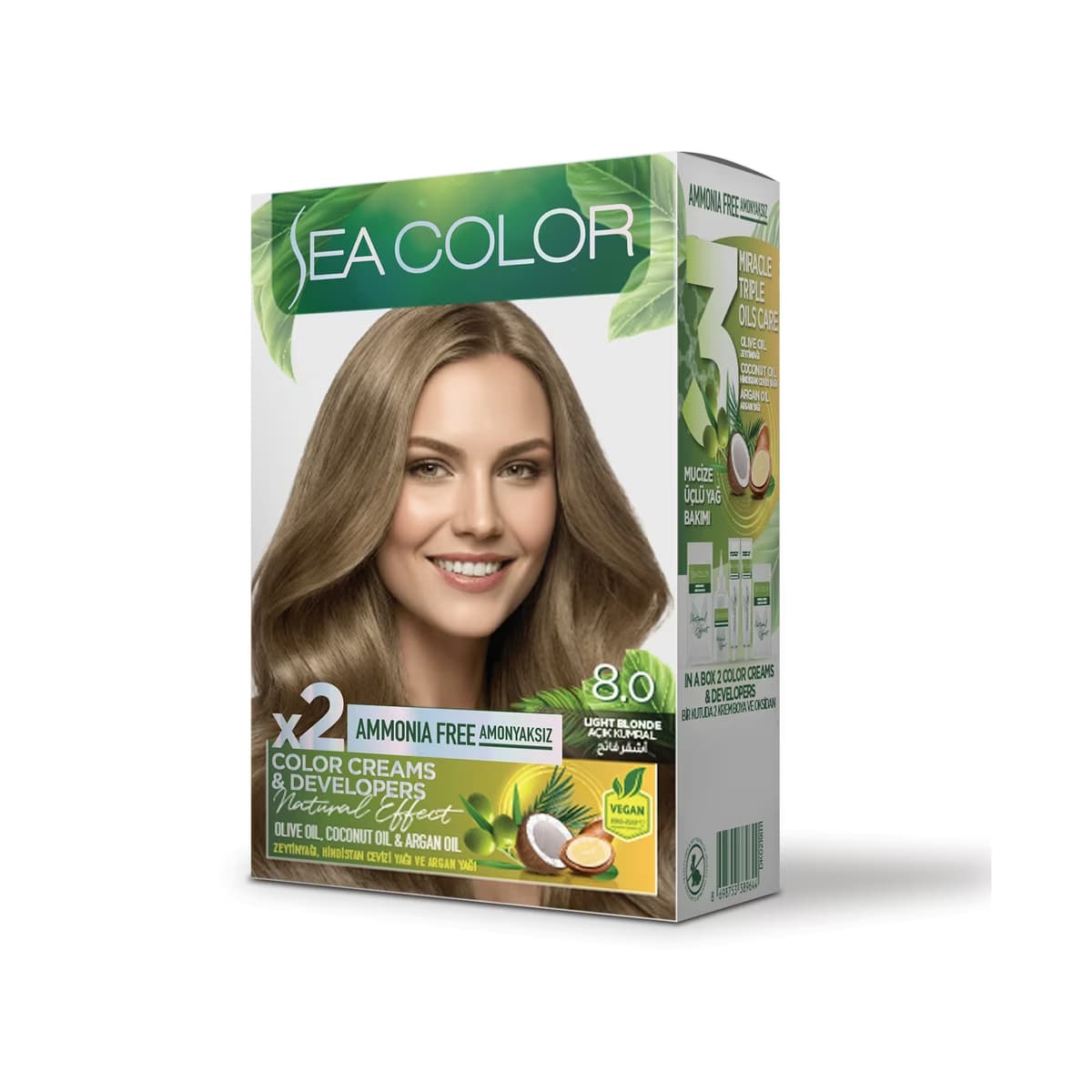 Sea Color Amonyaksız Saç Boyası 8.0 Açık Kumral - Gratis