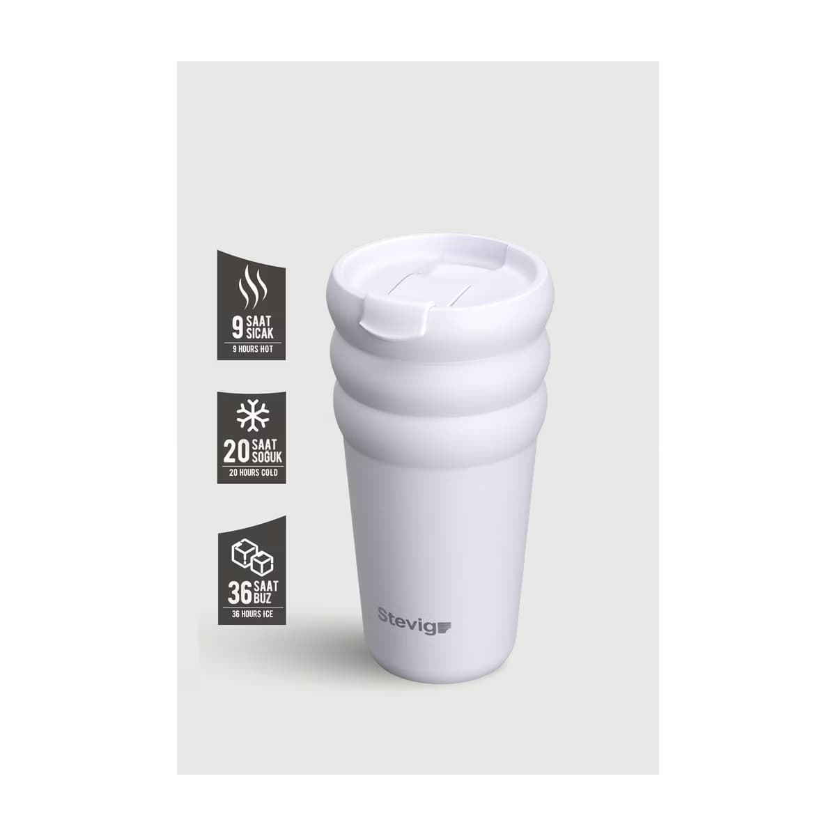 Stevig Bubble Çelik Termos 600 ml ST-245 Lilac Hint - Gratis