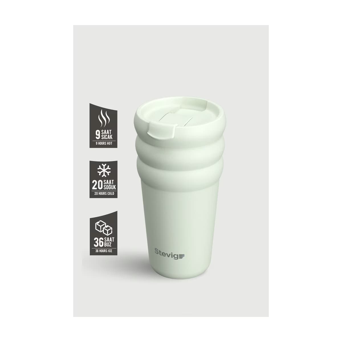 Stevig Bubble Çelik Termos 600 ml ST-247 Lightest Sky - Gratis